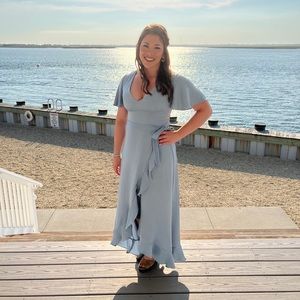 David’s Bridal Dusty Blue Dress